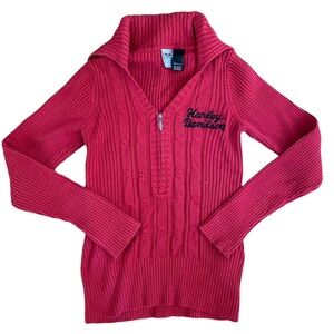 Harley-Davidson Women's Cable Half-Zip Sweater - Red size Small